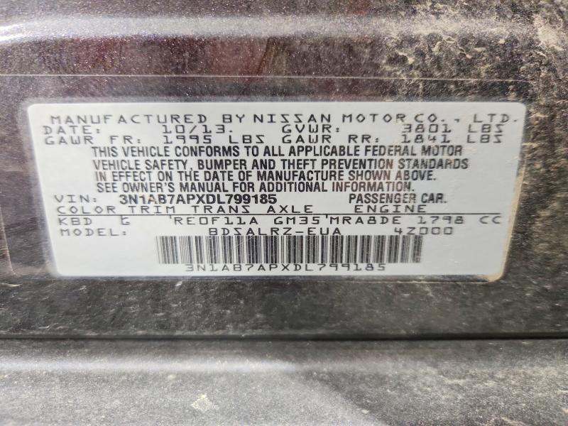 53319756 :رقم المزاد ، 3N1AB7APXDL799185 vin ، 2013 Nissan Sentra مزاد بيع