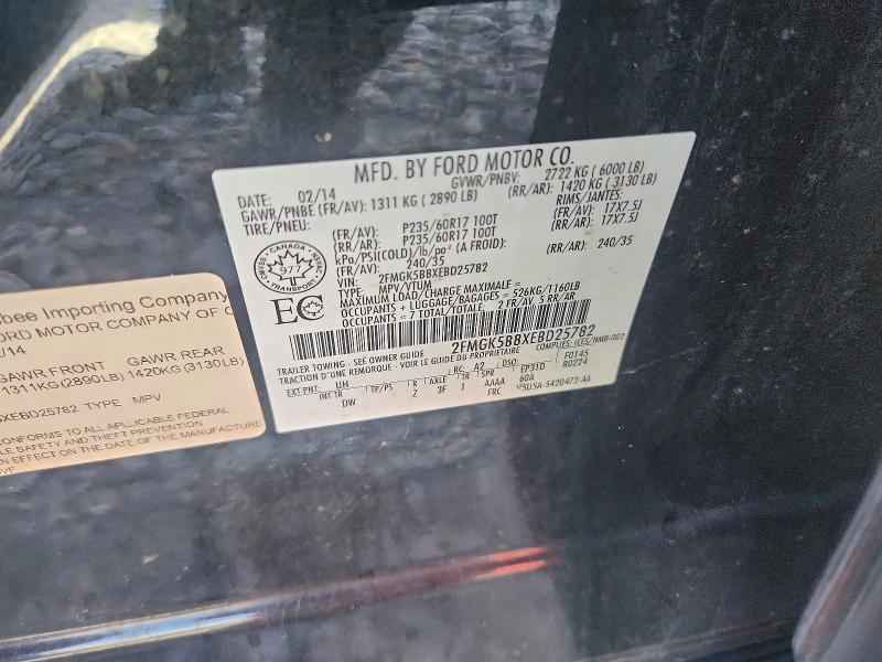 Продаж на аукціоні авто 2014 Ford Flex, vin: 2FMGK5B8XEBD25782, номер лоту: 52892976