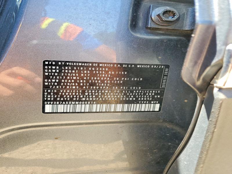 55496086 :رقم المزاد ، 3VV3B7AX0MM005814 vin ، 2021 Volkswagen Tiguan مزاد بيع