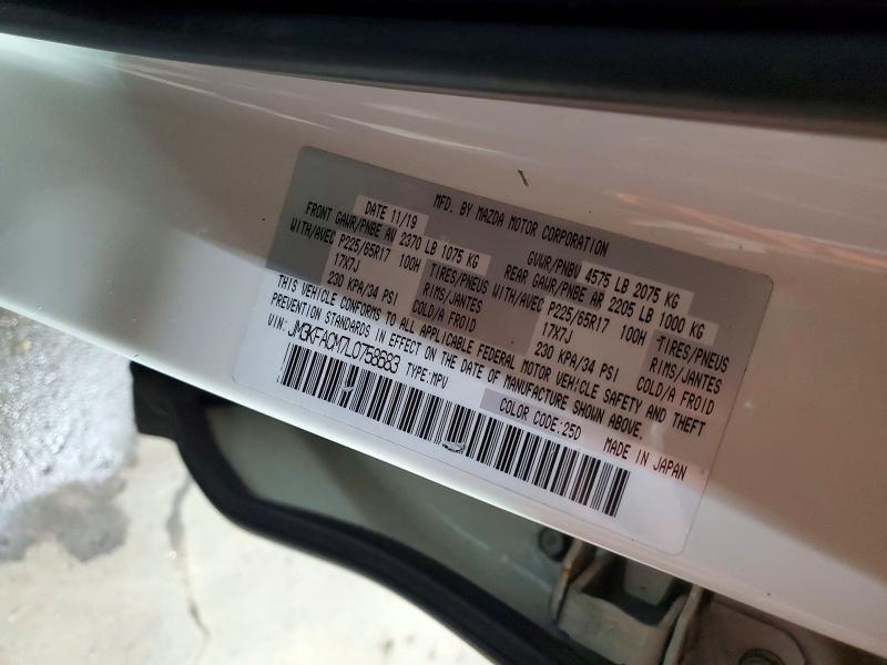 2020 Mazda Cx-5 მანქანა იყიდება აუქციონზე, vin: JM3KFACM7L0758683, აუქციონის ნომერი: 52416286