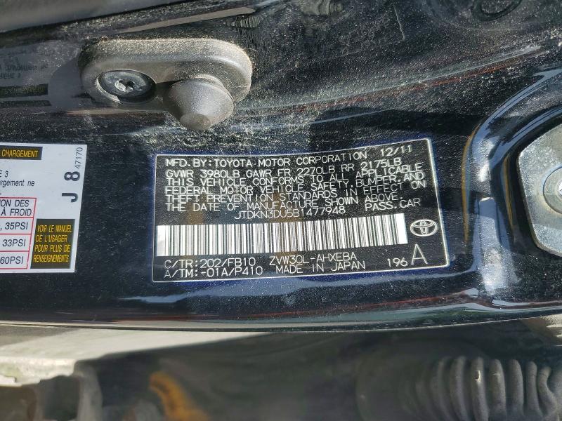 Aukcja sprzedaży 2011 Toyota Prius, vin: JTDKN3DU5B1477948, numer aukcji: 54979596
