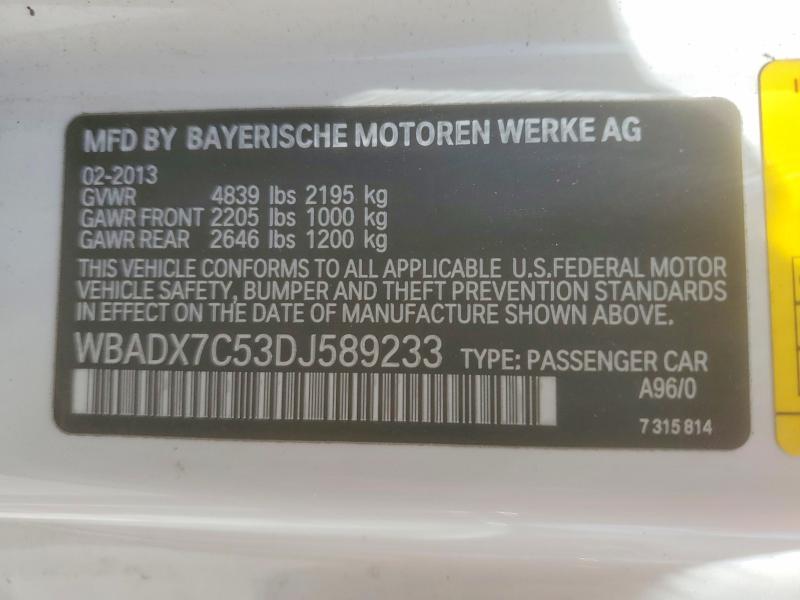 54723316 :رقم المزاد ، WBADX7C53DJ589233 vin ، 2013 Bmw 335 مزاد بيع