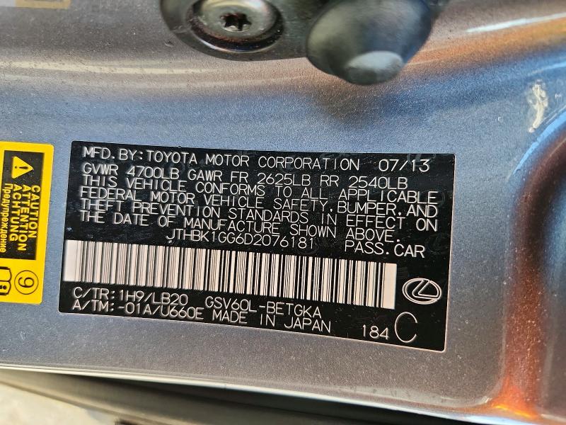 Aukcja sprzedaży 2013 Lexus Es, vin: JTHBK1GG6D2076181, numer aukcji: 54971696