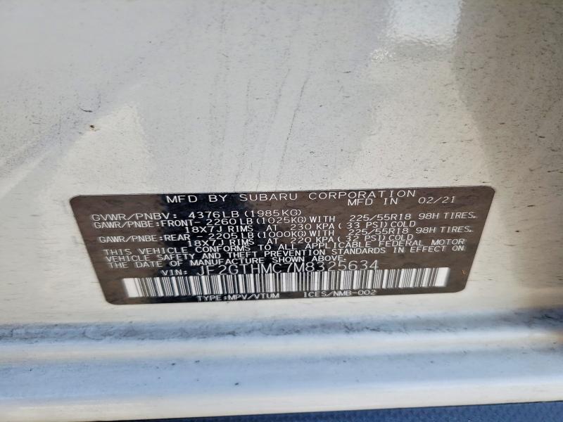 Продаж на аукціоні авто 2021 Subaru Crosstrek, vin: JF2GTHMC7M8325634, номер лоту: 54163586