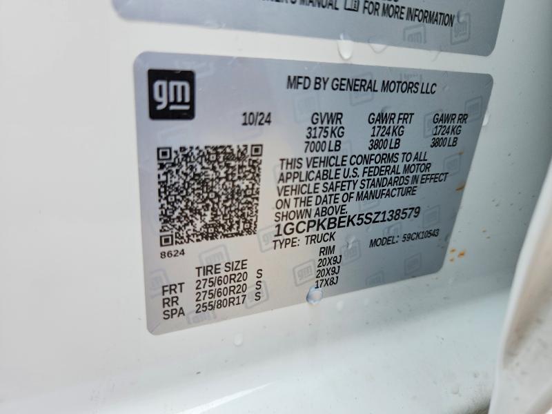 54293026 :رقم المزاد ، 1GCPKBEK5SZ138579 vin ، 2025 Chevrolet Silverado مزاد بيع