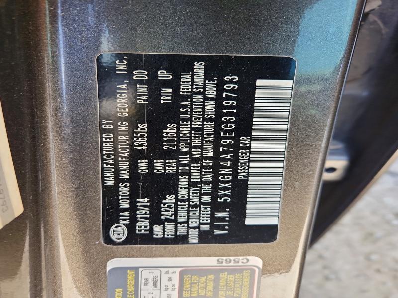 Aukcja sprzedaży 2014 Kia Optima, vin: 5XXGN4A79EG319793, numer aukcji: 51882326