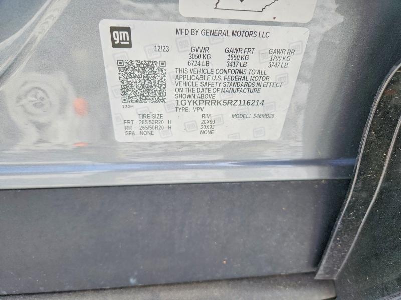 Aukcja sprzedaży 2024 Cadillac Lyriq, vin: 1GYKPRRK5RZ116214, numer aukcji: 54765686