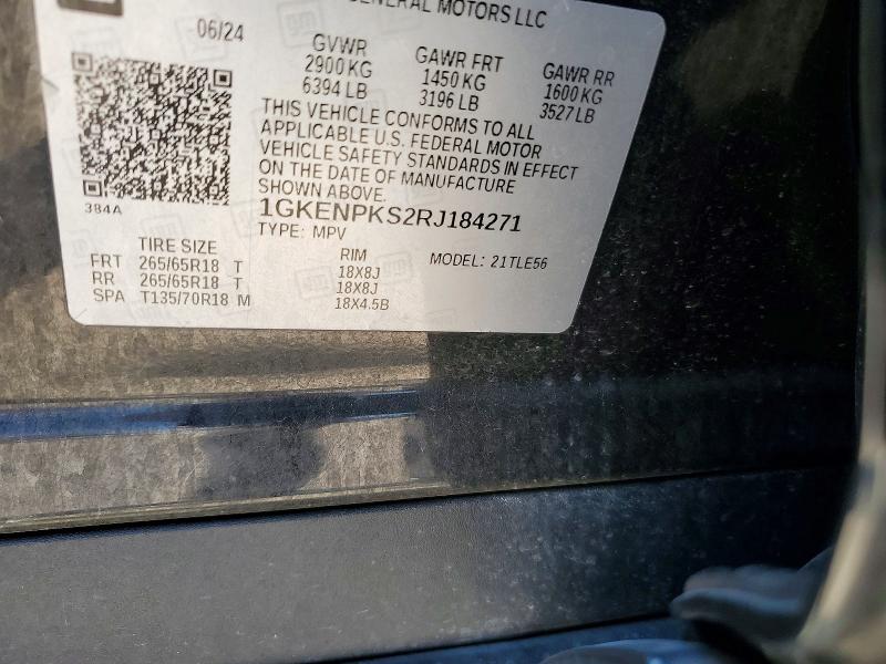 2024 Gmc Acadia მანქანა იყიდება აუქციონზე, vin: 1GKENPKS2RJ184271, აუქციონის ნომერი: 53188876