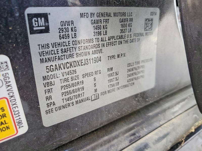 Aukcja sprzedaży 2014 Buick Enclave, vin: 5GAKVCKDXEJ311904, numer aukcji: 52219106