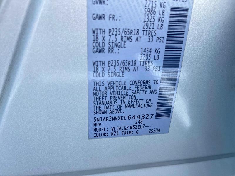 Продажа на аукционе авто 2014 Nissan Pathfinder, vin: 5N1AR2MNXEC644327, номер лота: 55618446
