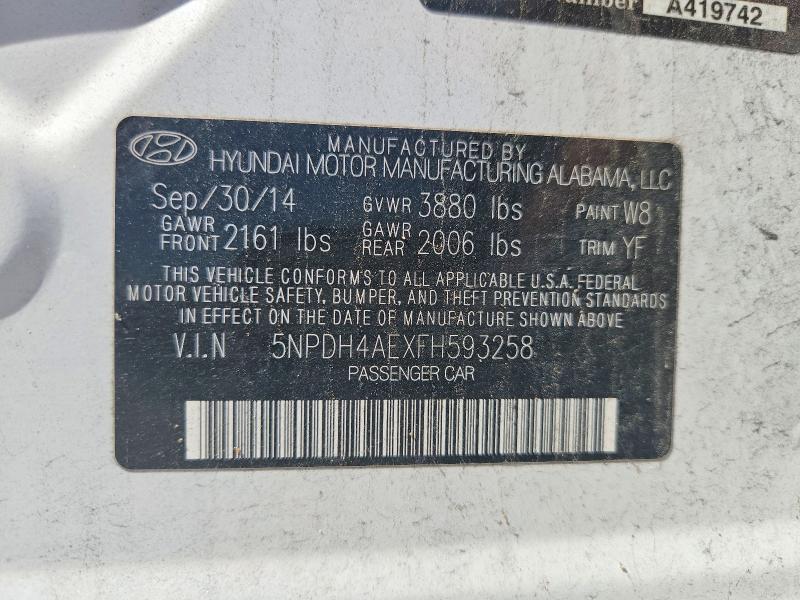 Продажа на аукционе авто 2015 Hyundai Elantra Gt Automatic, vin: 5NPDH4AEXFH593258, номер лота: 53756396