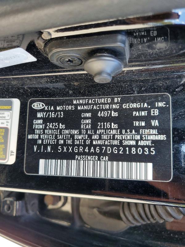 Aukcja sprzedaży 2013 Kia Optima, vin: 5XXGR4A67DG218035, numer aukcji: 52671876