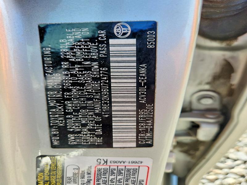 Продажа на аукционе авто 2006 Toyota Camry, vin: 4T1BE32K96U724776, номер лота: 52764516