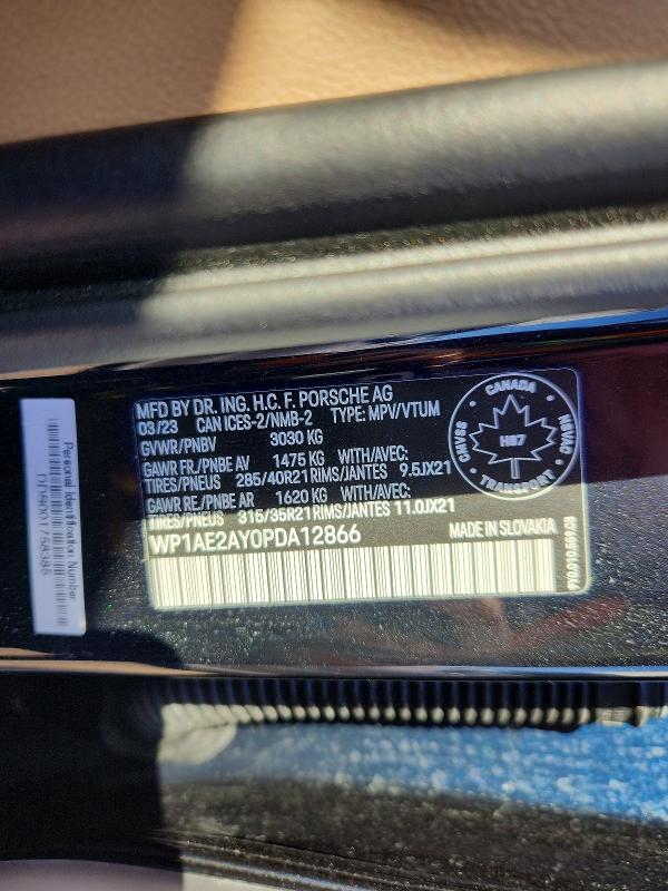 52201596 :رقم المزاد ، WP1AE2AY0PDA12866 vin ، 2023 Porsche Cayenne مزاد بيع