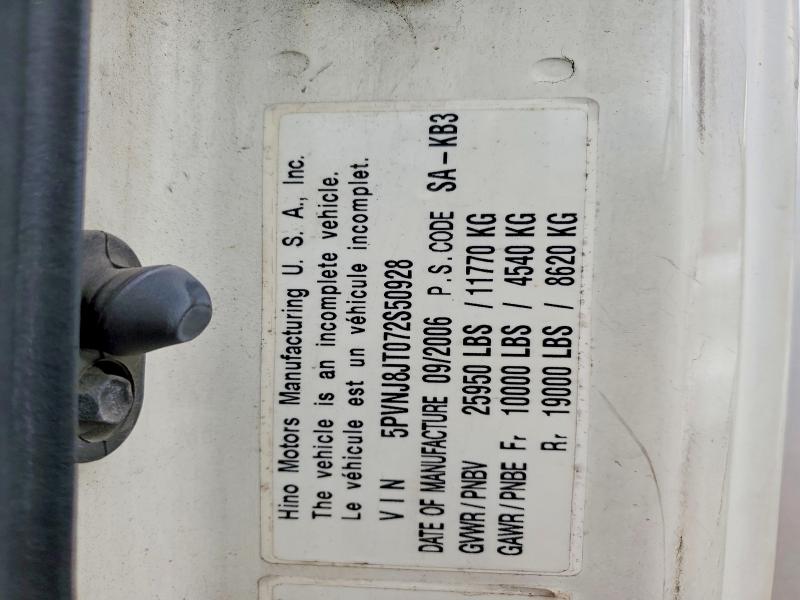 2007 Hino 258/268 მანქანა იყიდება აუქციონზე, vin: 5PVNJ8JT072S50928, აუქციონის ნომერი: 53717566