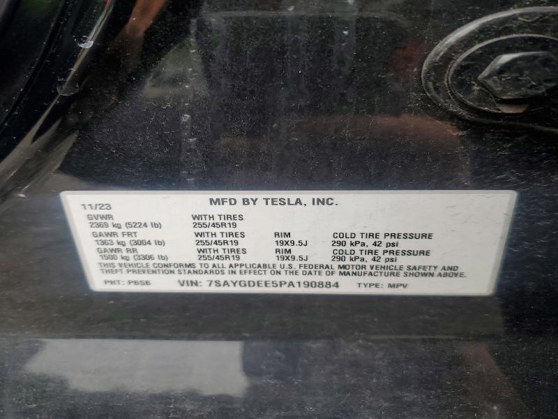 2023 Tesla Model Y მანქანა იყიდება აუქციონზე, vin: 7SAYGDEE5PA190884, აუქციონის ნომერი: 54480126