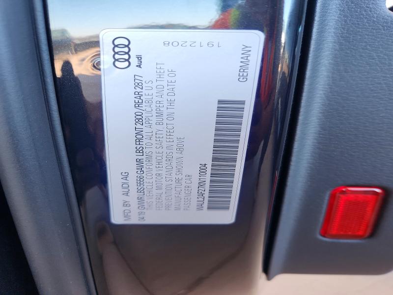 53037756 :رقم المزاد ، WAUL2AF27KN110004 vin ، 2019 Audi A6 مزاد بيع