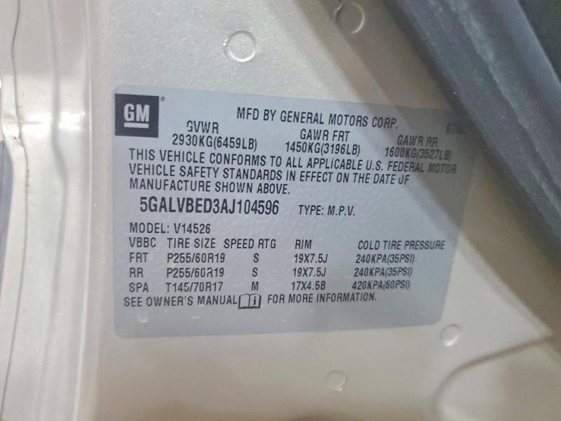 Продаж на аукціоні авто 2010 Buick Enclave, vin: 5GALVBED3AJ104596, номер лоту: 54961926