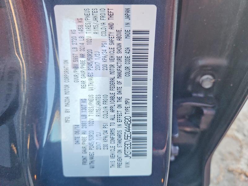 Продаж на аукціоні авто 2014 Mazda Cx-9, vin: JM3TB3DV5E0444620, номер лоту: 49285866