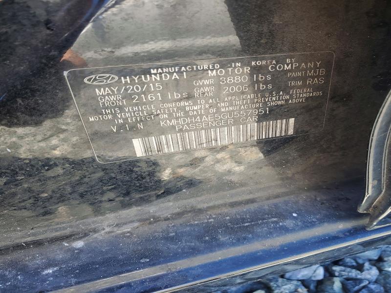 Aukcja sprzedaży 2016 Hyundai Elantra, vin: KMHDH4AE5GU557951, numer aukcji: 53282446