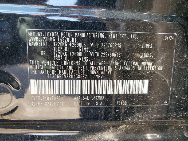 Auction sale of the 2024 Toyota Rav4, vin: 4T3B6RFV7RU158682, lot number: 54445276