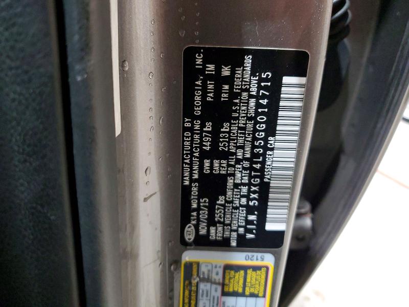 52465966 :رقم المزاد ، 5XXGT4L35GG014715 vin ، 2016 Kia Optima مزاد بيع