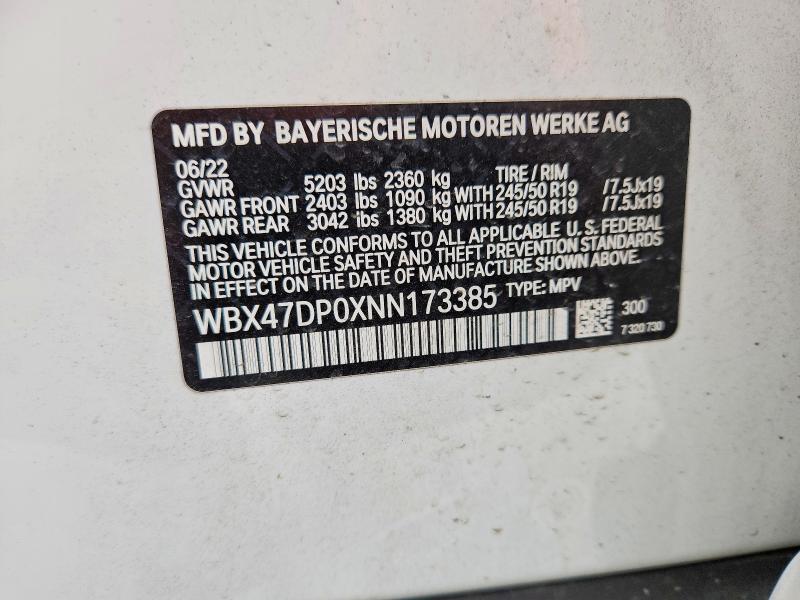 Продаж на аукціоні авто 2022 Bmw X3, vin: WBX47DP0XNN173385, номер лоту: 52121396