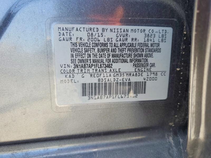 2015 Nissan Sentra მანქანა იყიდება აუქციონზე, vin: 3N1AB7AP1FL673462, აუქციონის ნომერი: 54811606