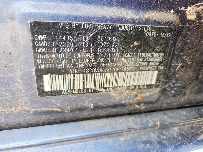 Aukcja sprzedaży 2013 Subaru Legacy, vin: 4S3BMBK68D3027056, numer aukcji: 52758686