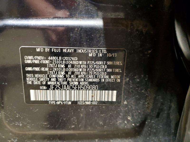 Продаж на аукціоні авто 2014 Subaru Forester, vin: JF2SJAAC5EH509080, номер лоту: 52942566