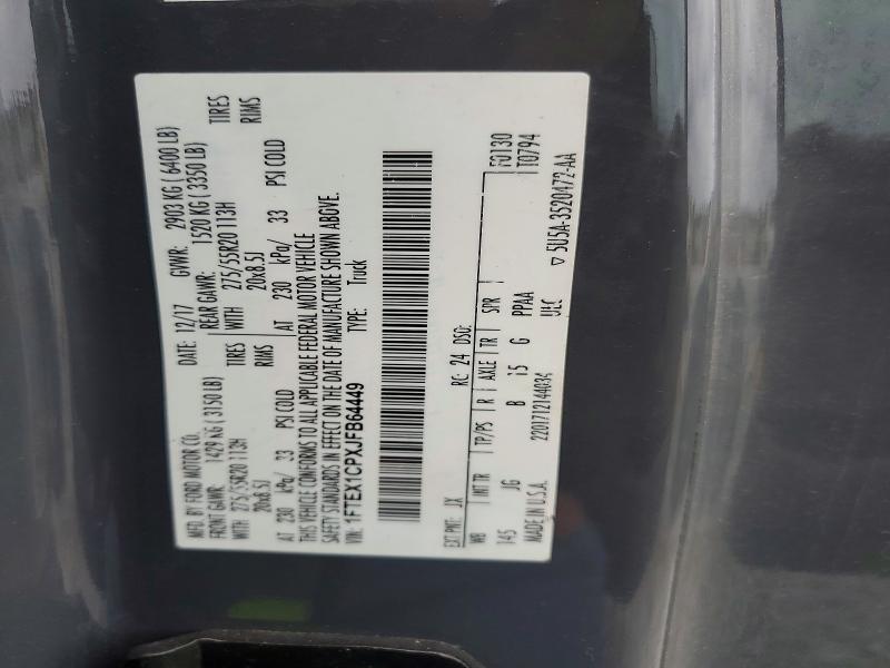 52750496 :رقم المزاد ، 1FTEX1CPXJFB64449 vin ، 2018 Ford F150 مزاد بيع