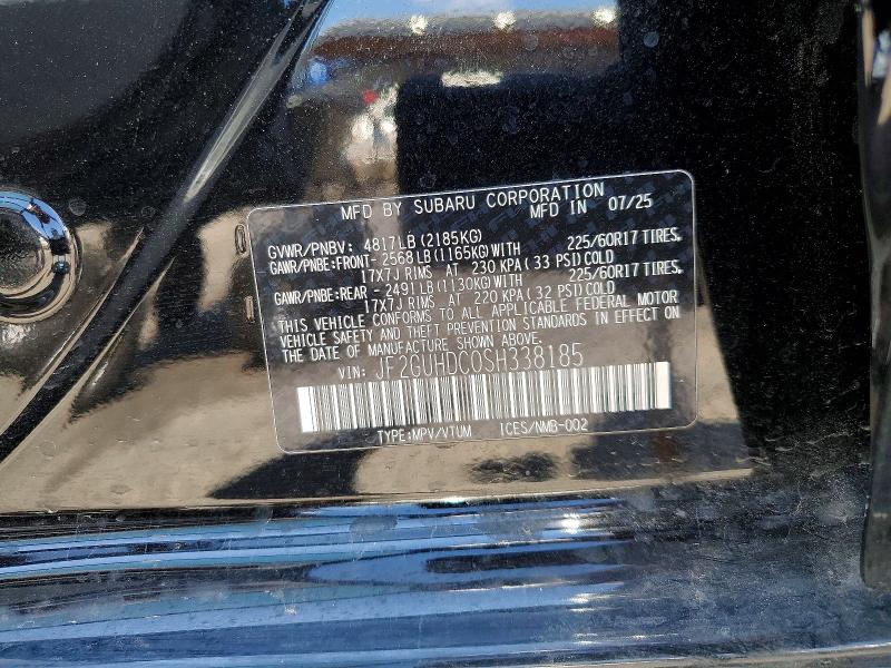 52943446 :رقم المزاد ، JF2GUHDC0SH338185 vin ، 2025 Subaru Crosstrek مزاد بيع