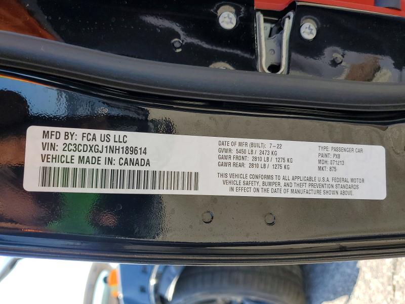 Продаж на аукціоні авто 2022 Dodge Charger, vin: 2C3CDXGJ1NH189614, номер лоту: 54314556