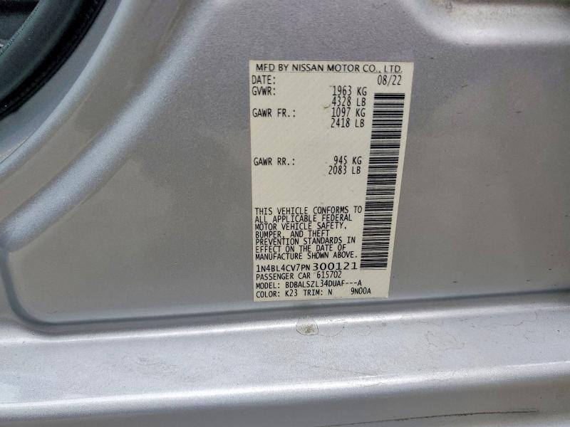 Продажа на аукционе авто 2023 Nissan Altima, vin: 1N4BL4CV7PN300121, номер лота: 52633706