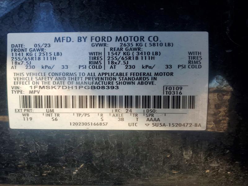 Продаж на аукціоні авто 2023 Ford Explorer, vin: 1FMSK7DH1PGB08393, номер лоту: 53722956