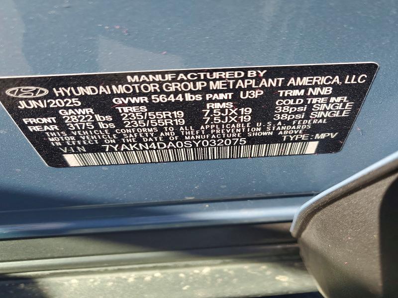 53999546 :رقم المزاد ، 7YAKN4DA0SY032075 vin ، 2025 Hyundai Ioniq مزاد بيع
