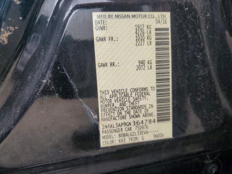 Aukcja sprzedaży 2016 Nissan Altima, vin: 1N4AL3AP9GN364784, numer aukcji: 52390026