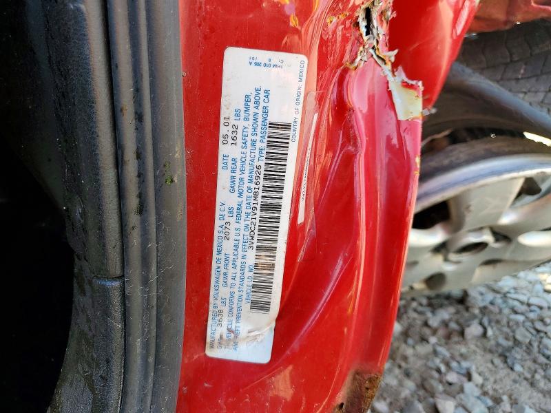 Aukcja sprzedaży 2001 Volkswagen Cabrio, vin: 3VWDC21V91M816926, numer aukcji: 53742806