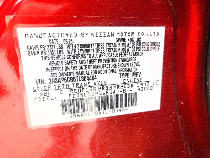 Продаж на аукціоні авто 2026 Nissan Kicks, vin: 3N8AP6CB5TL304484, номер лоту: 54143096