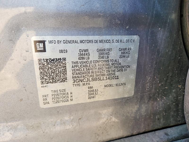 Продажа на аукционе авто 2020 Chevrolet Trax, vin: 3GNCJLSB5LL141011, номер лота: 54066606