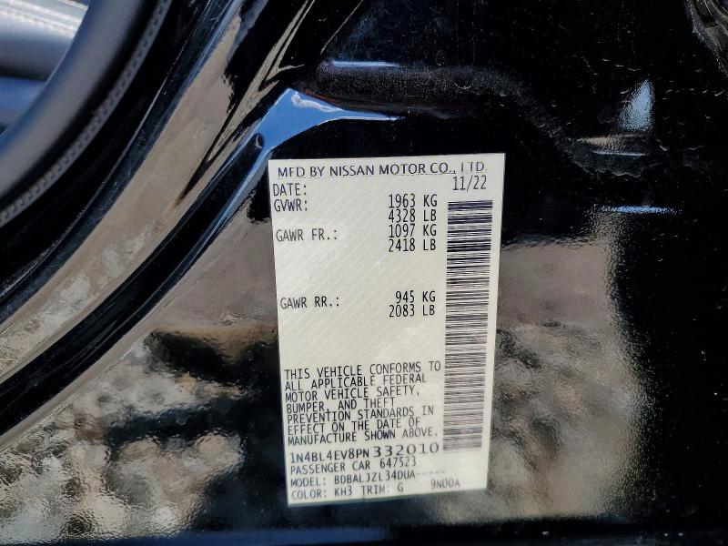 Продажа на аукционе авто 2023 Nissan Altima, vin: 1N4BL4EV8PN332010, номер лота: 53222056