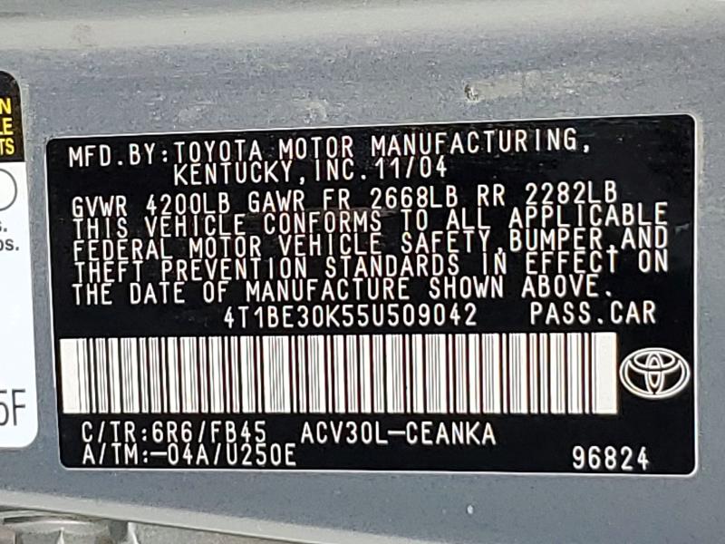 51893186 :رقم المزاد ، 4T1BE30K55U509042 vin ، 2005 Toyota Camry مزاد بيع