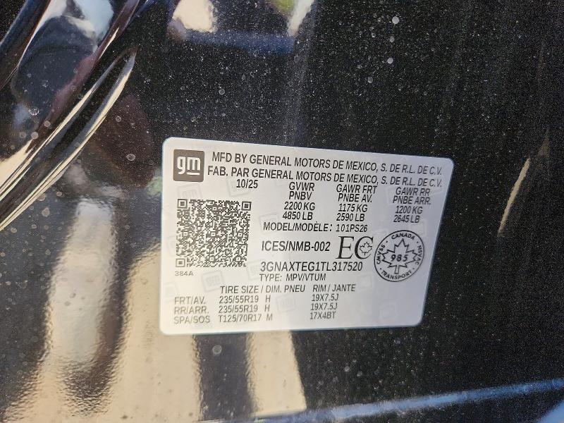 2026 Chevrolet Equinox მანქანა იყიდება აუქციონზე, vin: 3GNAXTEG1TL317520, აუქციონის ნომერი: 52887346