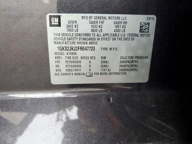 2015 Gmc Yukon Xl მანქანა იყიდება აუქციონზე, vin: 1GKS2JKJ2FR647720, აუქციონის ნომერი: 53977526