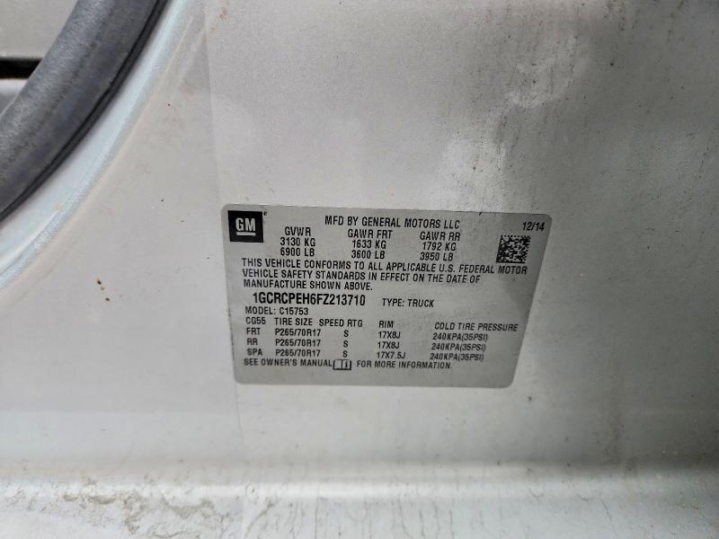 Продажа на аукционе авто 2015 Chevrolet Silverado, vin: 1GCRCPEH6FZ213710, номер лота: 53543536
