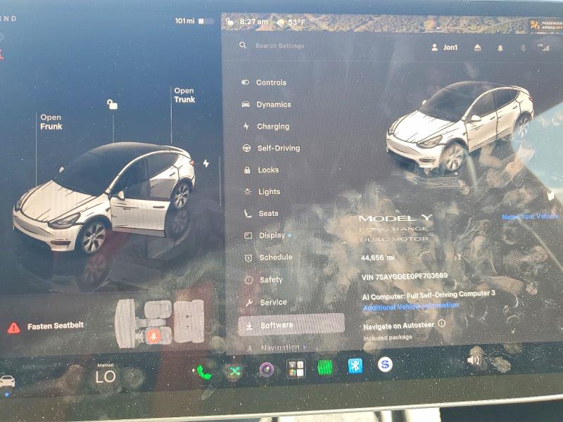 Aukcja sprzedaży 2023 Tesla Model Y, vin: 7SAYGDEE0PF703669, numer aukcji: 53451926