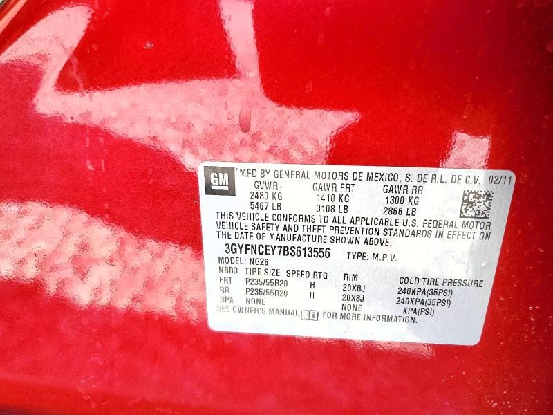 Продаж на аукціоні авто 2011 Cadillac Srx, vin: 3GYFNCEY7BS613556, номер лоту: 77853375