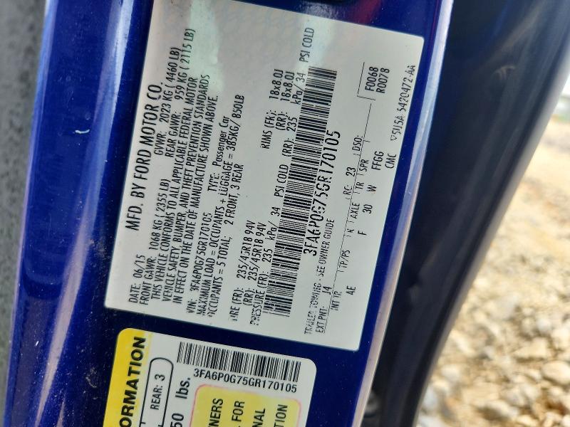 54662756 :رقم المزاد ، 3FA6P0G75GR170105 vin ، 2016 Ford Fusion مزاد بيع