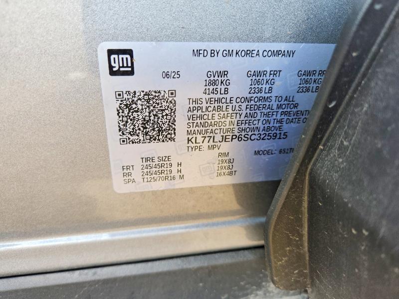 52464556 :رقم المزاد ، KL77LJEP6SC325915 vin ، 2025 Chevrolet Trax مزاد بيع