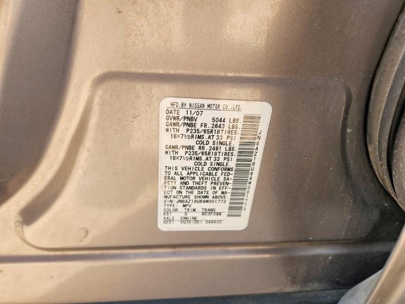 Aukcja sprzedaży 2009 Nissan Murano, vin: JN8AZ18U69W001773, numer aukcji: 55106646